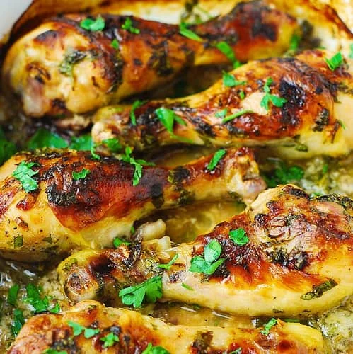 Pollo asado al suero de leche con ajo