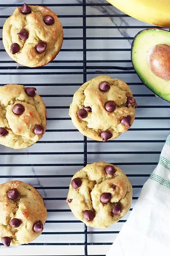 Muffins de aguacate y plátano