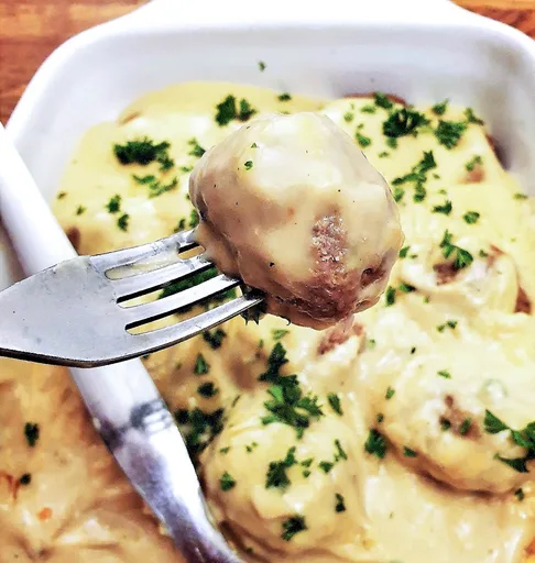Swedish meatballs with creamy mustard sauce