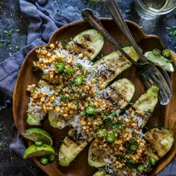 Stuffed Zucchini with Taiwanese Grilled Corn