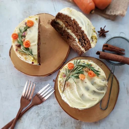 Carrot Chai cake - (with not-too-sweet cream cheese frosting)