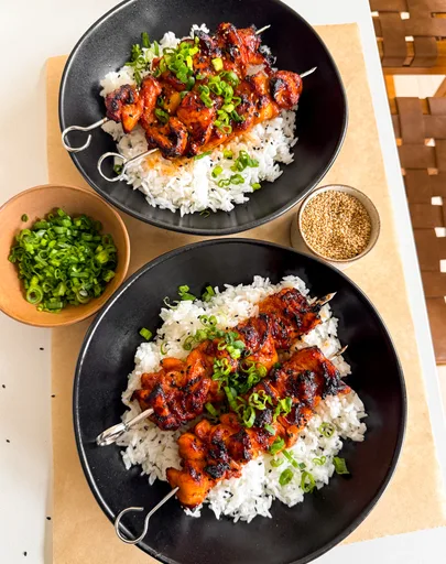 Brochetas Coreanas de Gochujang en Freidora de Aire