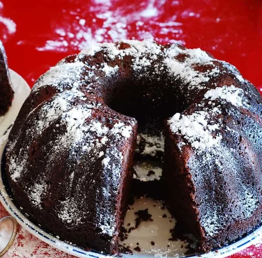 Dark Chocolate Bundt Cake with Cognac-Soaked Sour Cherries