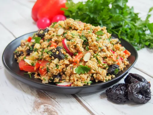 Couscous salad with California prune vinaigrette