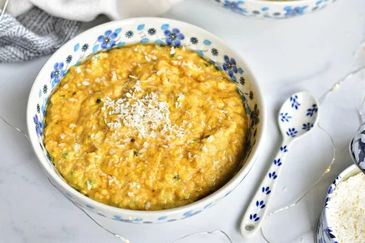 Banana oatmeal with passion fruit