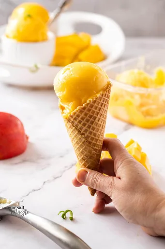 Sorbete de mango fácil y cremoso