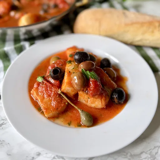 Bacalao a la puttanesca (bacalao en salsa puttanesca)