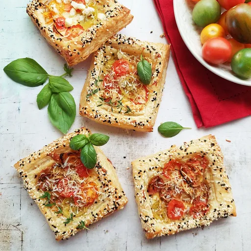 Tartas fáciles de tomate y queso con hojaldre