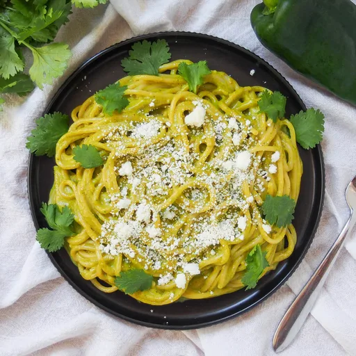 Espagueti verde (Mexican green spaghetti)