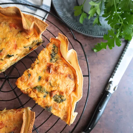 Quiche sin huevo con base de tortilla