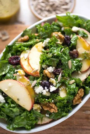 Apple Kale salad with Apple cider vinaigrette