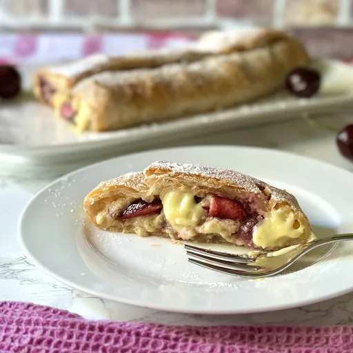 Receta de strudel italiano de cerezas y crema pastelera
