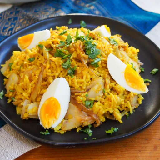 Kedgeree (eglefin ahumado, arroz y lentejas)