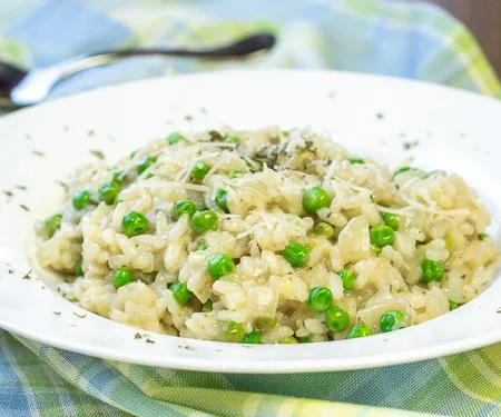 Risotto de guisantes de primavera