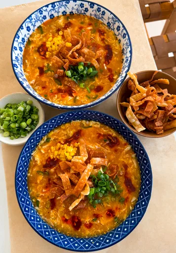 Egg Drop Soup with Corn and Chicken