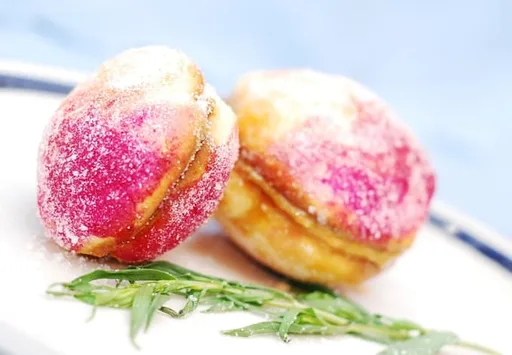 Peach Cookies with Dulce De Leche Filling