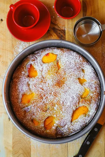 Pastel de Yogur y Melocotón Sin Gluten