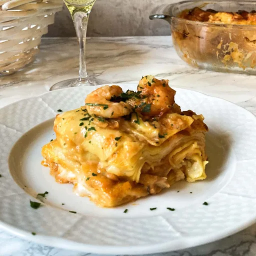 Lasaña de pescado (receta italiana de lasaña de marisco)