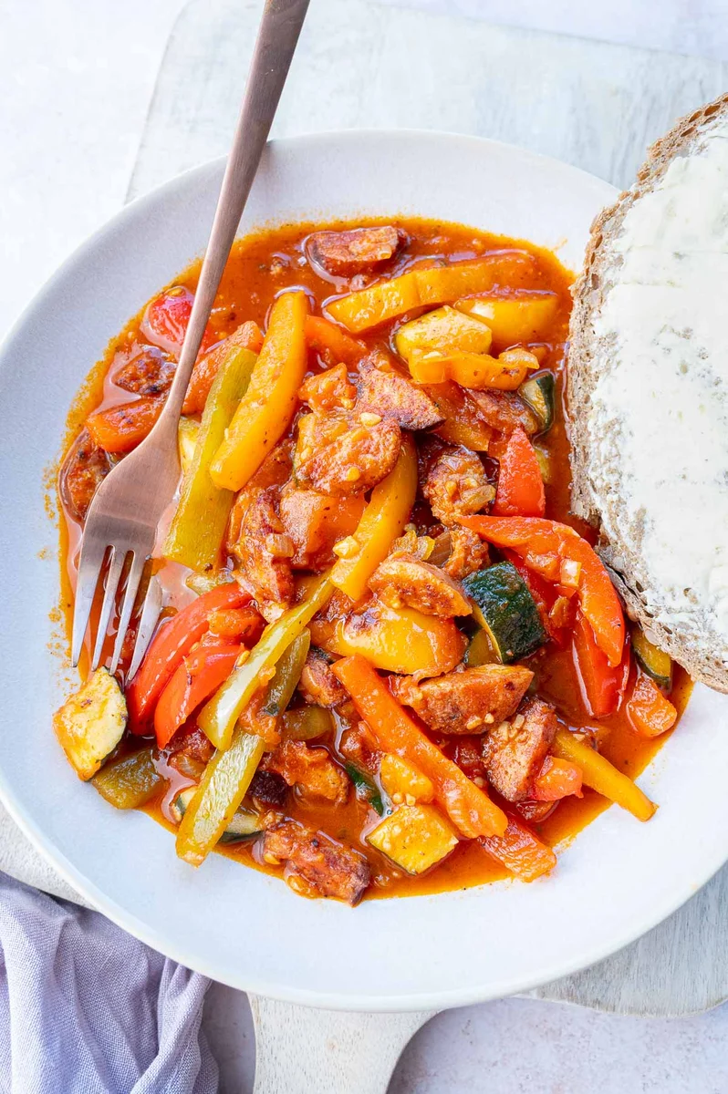 Leczo (Polish Vegetable and Sausage Stew)
