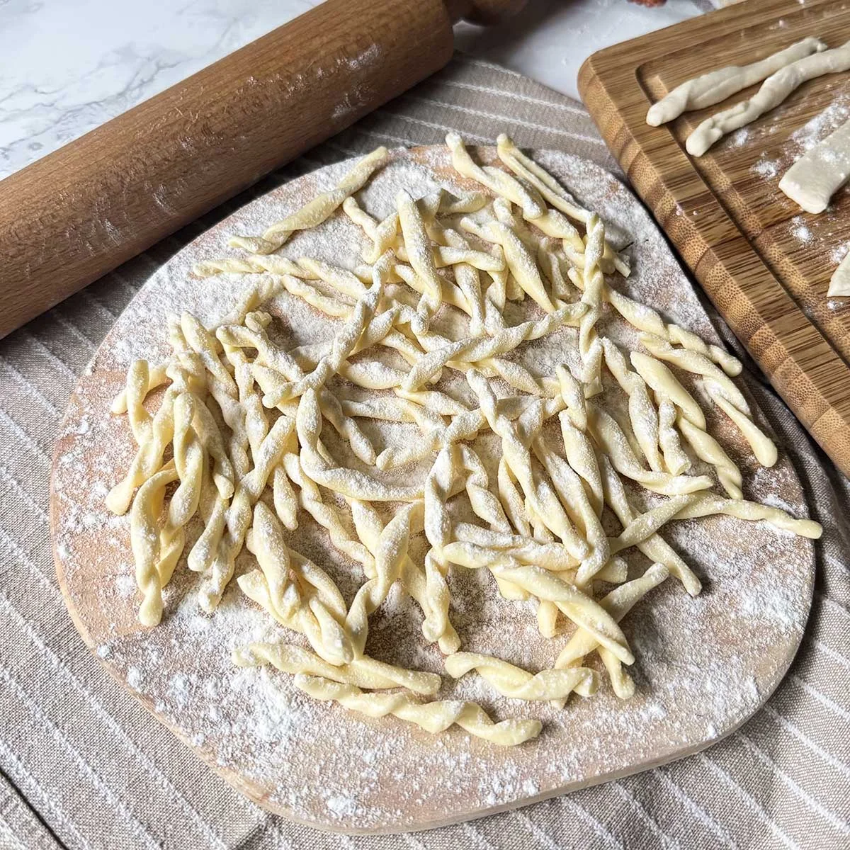 Homemade Strozzapreti Pasta from Emilia-Romagna