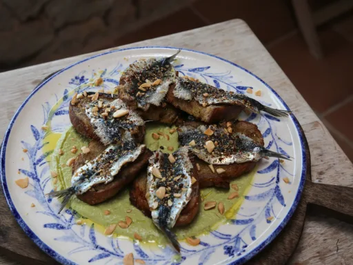 Marcus Wareing's Peppered Sardines on Toast with a Green Olive Sauce