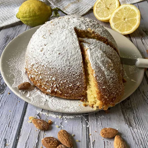 Pastel de limón y almendras de Amalfi