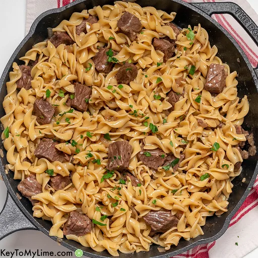 BEST Tender Beef Tips and Noodles Recipe