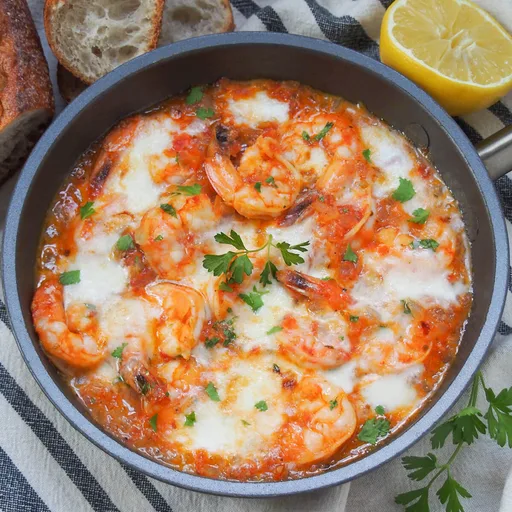 Gambas saganaki