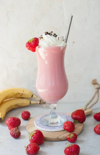 Batido de fresa y plátano