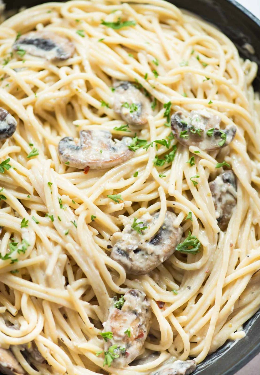 Mushroom Pasta in Creamy parmesan sauce