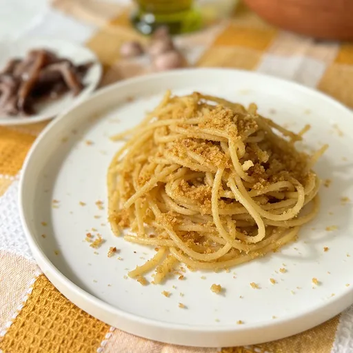 Spaghetti with Anchovies and Breadcrumbs