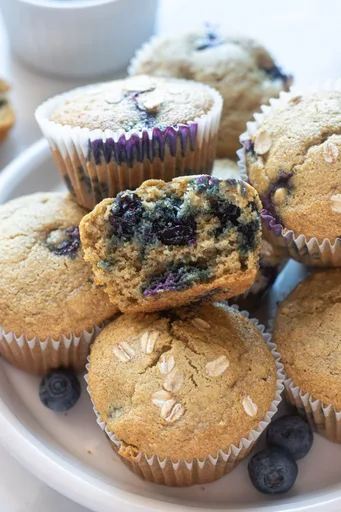 Muffins de arándanos y avena