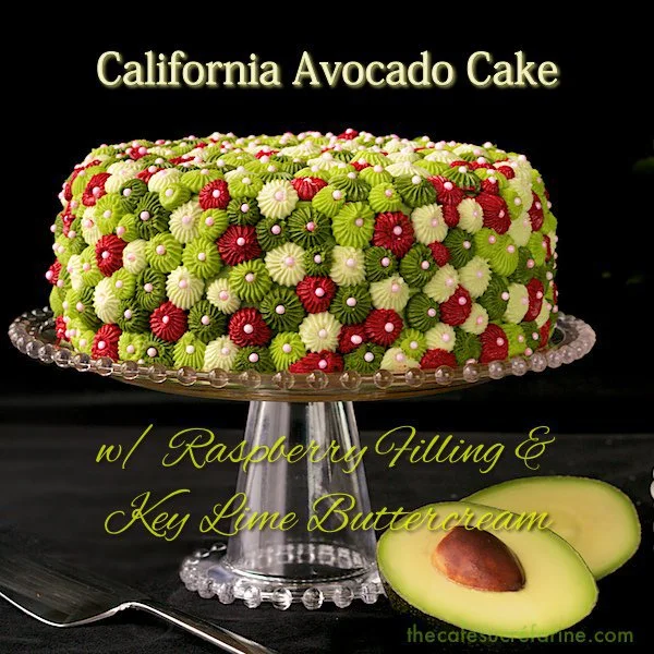 Avocado Cake with Raspberry Filling and Key Lime Buttercream