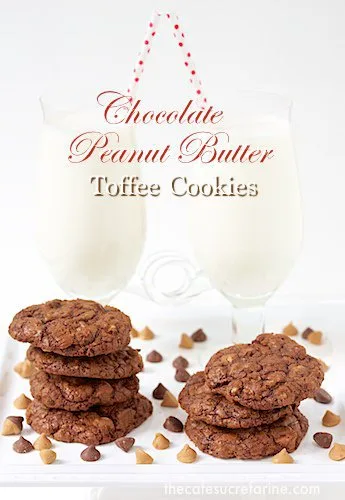 Chocolate Peanut Butter Toffee Cookies