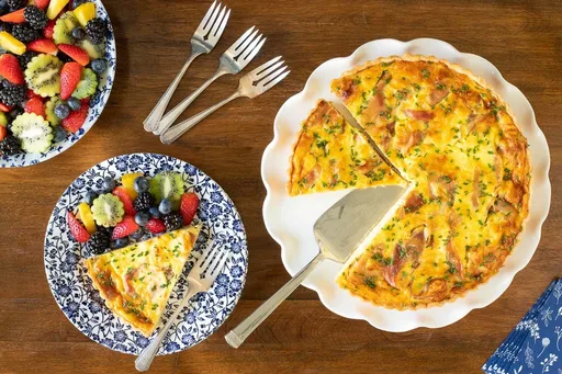 Quiche Lorraine clásica con jamón serrano