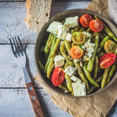 Balsamic Green Beans Salad with Feta Cheese