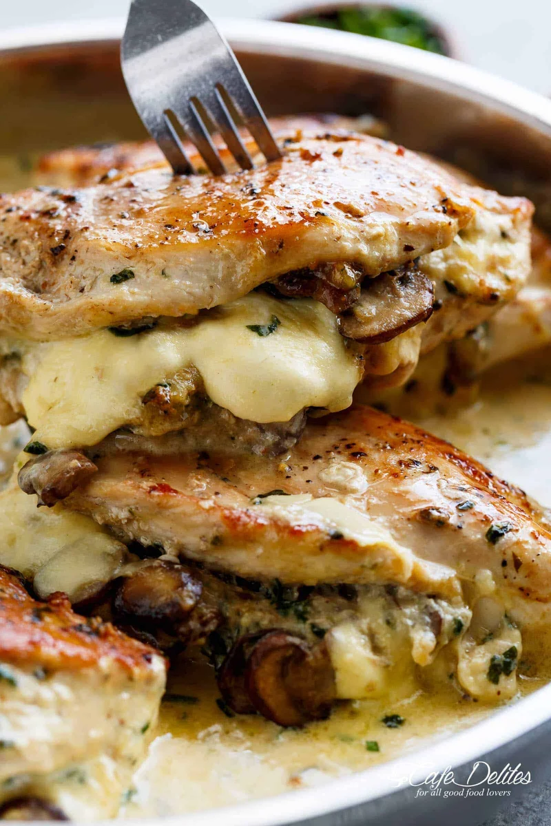 Garlic Butter Mushroom Stuffed Chicken