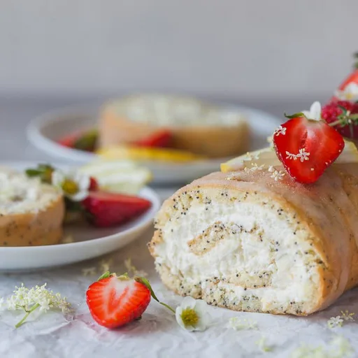 Creamy Lemon Poppy Seed Roulade