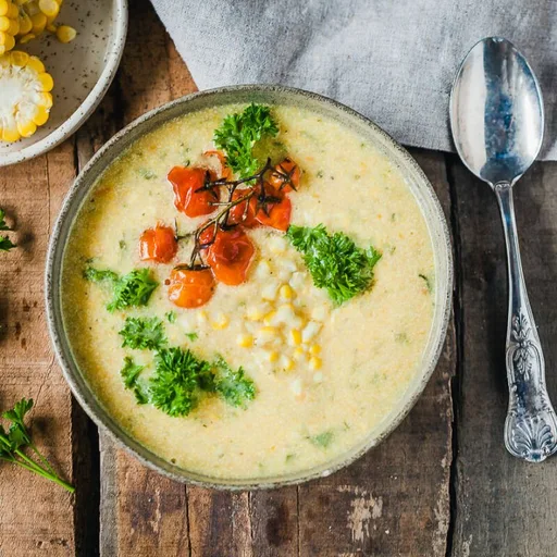 Creamy Zucchini Corn Chowder {Vegan}