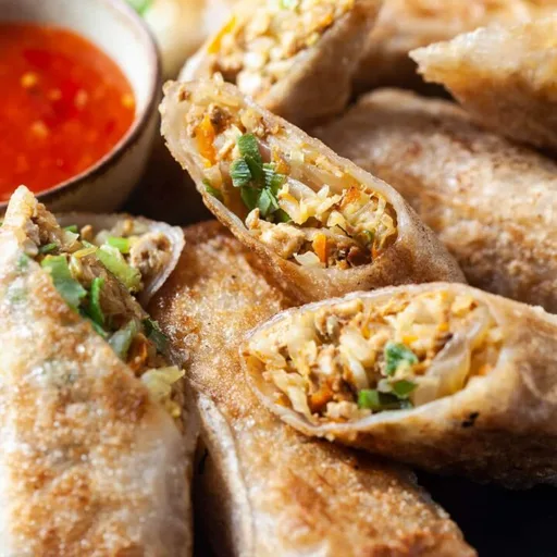 rollitos de primavera de tofu crujientes a la sartén
