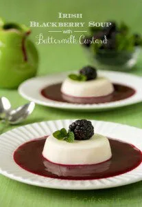 Irish Blackberry Soup with Buttermilk Custard
