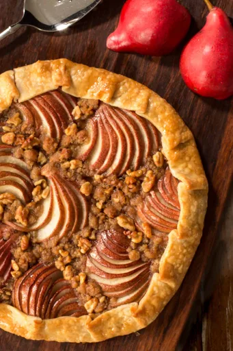 Maple-Glazed Red Pear Galette