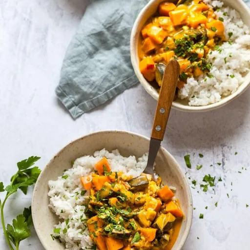Eggplant Sweet Potato Curry {Vegan, Gluten-Fre}