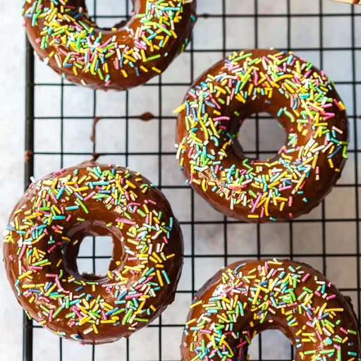 Healthy Vegan Chocolate Donuts with Hazelnuts