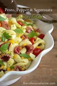 Pesto, Pepper and Sopressato Pasta Salad