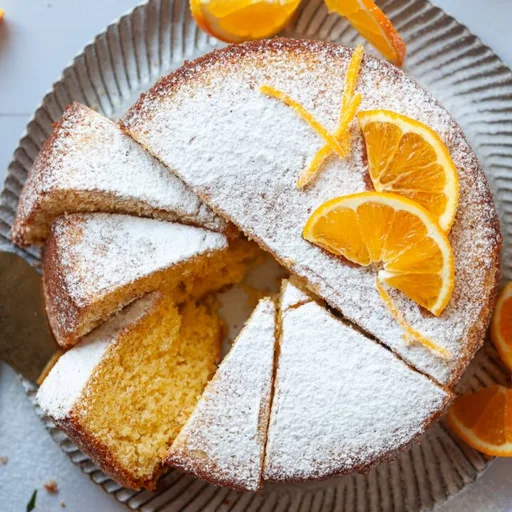 Bizcocho de naranja y aceite de oliva sin lácteos