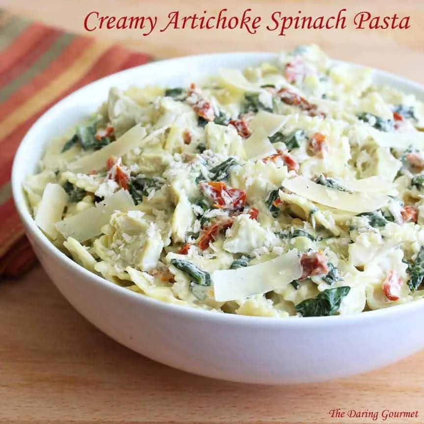 Creamy Artichoke Spinach Pasta