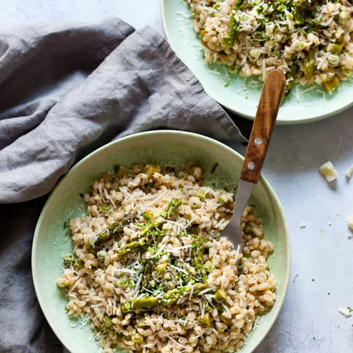 Vegan Barley Asparagus Risotto
