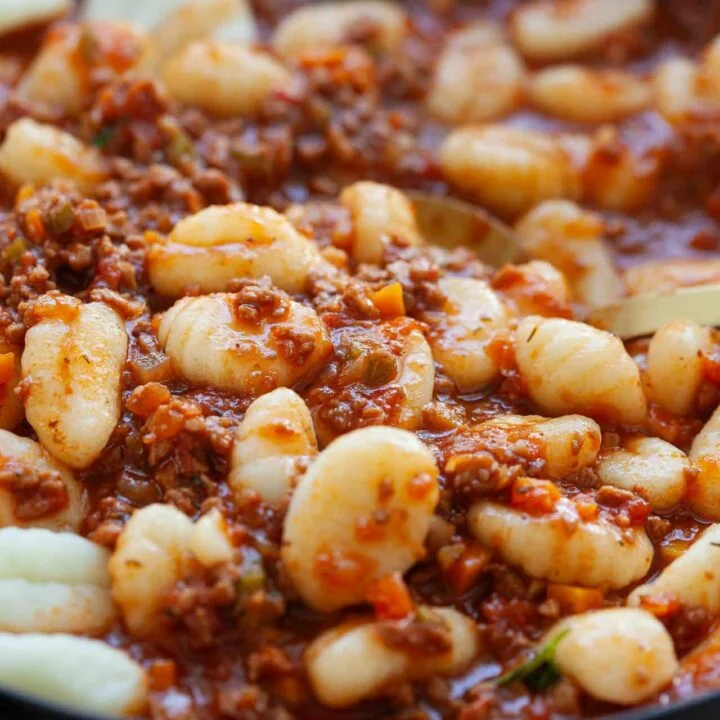 Sauce bolognaise vegan et gnocchis