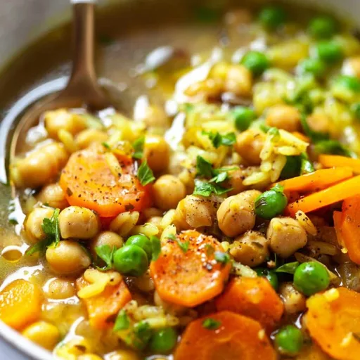 Vegan Chickpea and Rice Soup